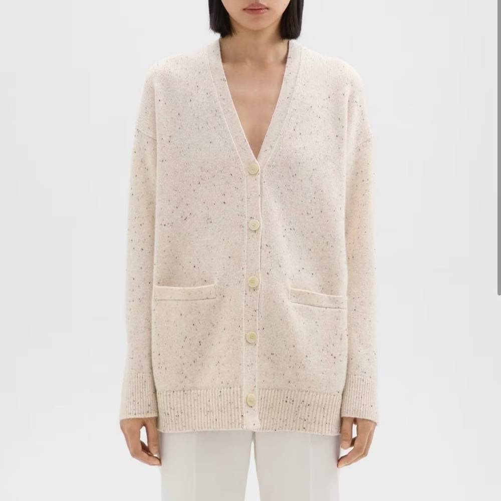 (Sold) NWT Theory Oversized Cashmere-wool blend cardigan sweater women